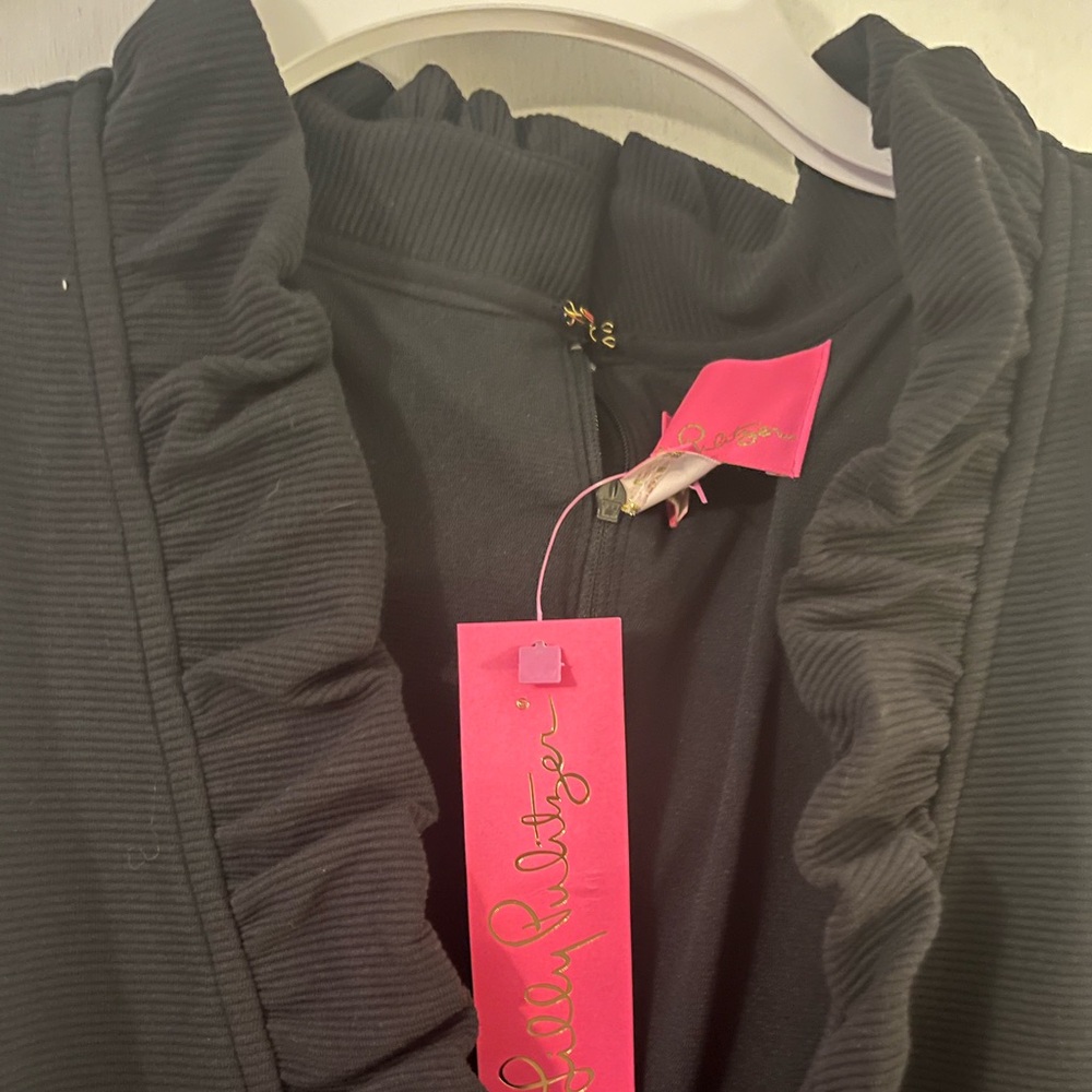 Lilly Pulitzer black tisbury shift dress sz L nwt smoke free home